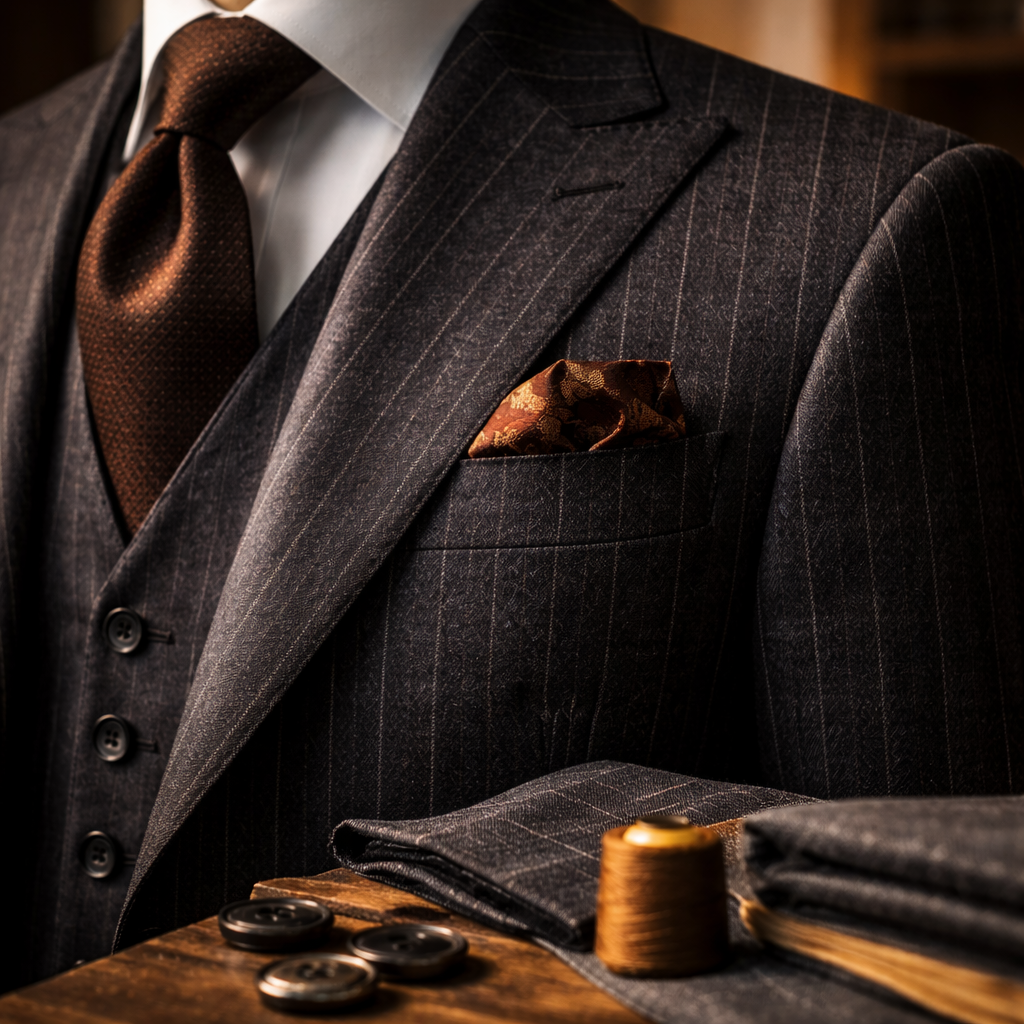 Classic Black Wool Suit - Bespoke Tailoring in Jeddah